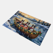 Rough Collie Christmas Boat Holiday Deurmat (Schuin)