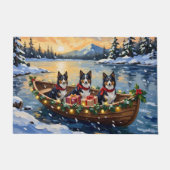 Rough Collie Christmas Boat Holiday Deurmat (Voorkant)