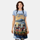 Rough Collie Christmas Boat Holiday Schort (Gedragen)