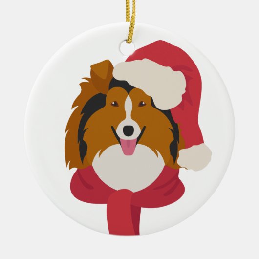 Rough Collie Christmas Ornament (Voorkant)
