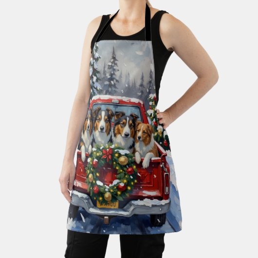 Rough Collie Christmas Red Truck Holiday Schort (Insitu)