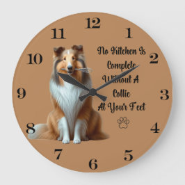 Rough Collie Clock Grote Klok