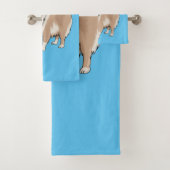 Rough collie dog cartoon illustration bad handdoek (Insitu)