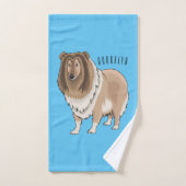 Rough collie dog cartoon illustration bad handdoek (Handdoek)