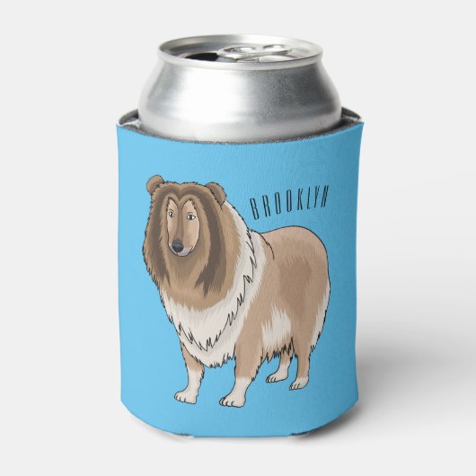 Rough collie dog cartoon illustration blikjeskoeler (Blikje Voorkant)