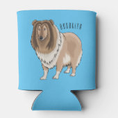 Rough collie dog cartoon illustration blikjeskoeler (Achterkant)