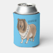 Rough collie dog cartoon illustration blikjeskoeler (Blikje Achterkant)