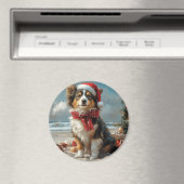 Rough Collie Dog Christmas  Beach Magneet (Insitu (Vaatwasser))