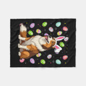 Rough Collie Dog Easter Egg Hunt Bunny Ear Easter Fleece Deken (Voorkant (Horizontaal))