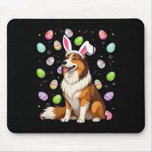 Rough Collie Dog Easter Egg Hunt Bunny Ear Easter Muismat