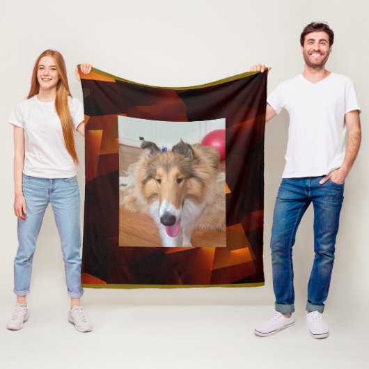 Rough Collie Dog Fleece Deken (In situ)