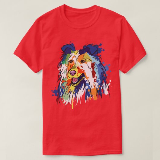 Rough Collie Dog Hondenliefhebber Dog Eigenaar Spl T-shirt (Design voorkant)