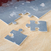 Rough Collie Dog in Sledge Laat het Sneeuw Kerstmi Legpuzzel (Zijkant)