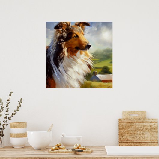 Rough Collie Dog Poster (Keuken)