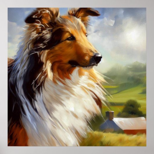 Rough Collie Dog Poster (Voorkant)