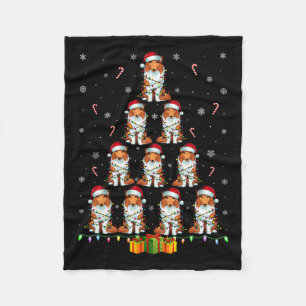 Rough Collie Dog Santa Hat Xmas Lights Kerst T Fleece Deken