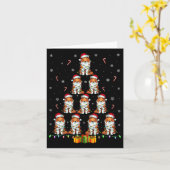 Rough Collie Dog Santa Hat Xmas Lights Kerst T Kaart (Gele Bloem)