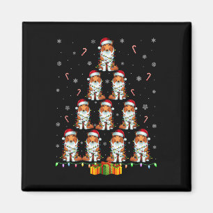 Rough Collie Dog Santa Hat Xmas Lights Kerst T Magneet