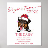 Rough Collie Dog Trouwhandtekening Drink Teken Poster (Voorkant)