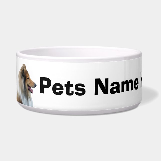 Rough Collie dog Voerbakje (Links)