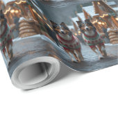 Rough Collie Dogs Christmas Snow Holiday Cadeaupapier (Rol Hoek)