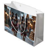 Rough Collie Dogs Christmas Snow Holiday Groot Cadeauzakje (Achterkant Gekanteld)