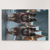 Rough Collie Dogs Christmas Snow Holiday Legpuzzel (Horizontaal)