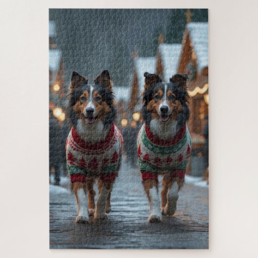 Rough Collie Dogs Christmas Snow Holiday Legpuzzel (Verticaal)