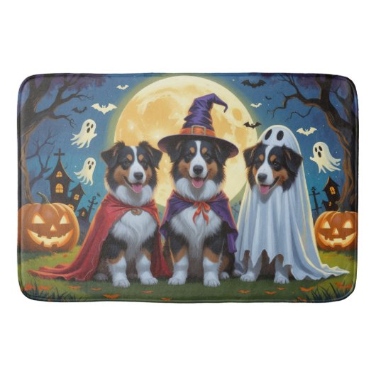 Rough Collie Dogs Pumpkin Halloween Grappig Badmat (Voorkant)