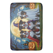 Rough Collie Dogs Pumpkin Halloween Grappig Badmat (Voorkant Verticaal)