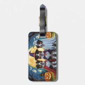 Rough Collie Dogs Pumpkin Halloween Grappig Bagagelabel (Achterkant verticaal)