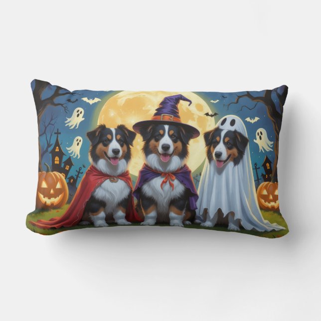 Rough Collie Dogs Pumpkin Halloween Grappig Kussen (Voorkant)