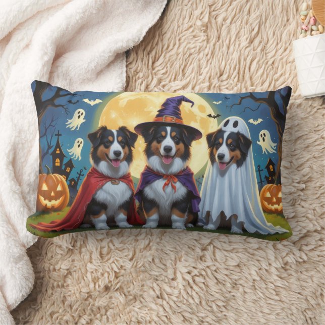 Rough Collie Dogs Pumpkin Halloween Grappig Kussen (Deken)