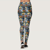 Rough Collie Dogs Pumpkin Halloween Grappig Leggings (Achterkant)