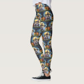 Rough Collie Dogs Pumpkin Halloween Grappig Leggings (Links)