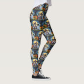 Rough Collie Dogs Pumpkin Halloween Grappig Leggings (Rechts)