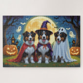 Rough Collie Dogs Pumpkin Halloween Grappig Legpuzzel (Horizontaal)