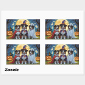 Rough Collie Dogs Pumpkin Halloween Grappig Rechthoekige Sticker (Vel)