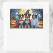 Rough Collie Dogs Pumpkin Halloween Grappig Rechthoekige Sticker (Tas)