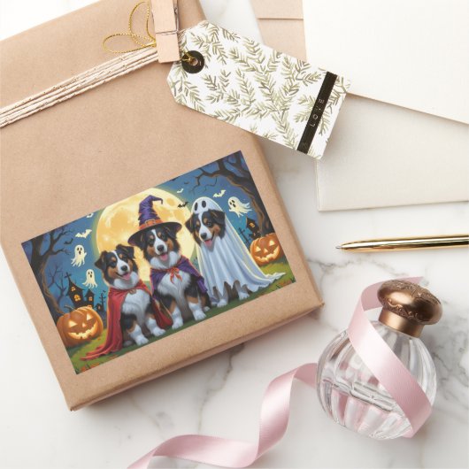 Rough Collie Dogs Pumpkin Halloween Grappig Rechthoekige Sticker (Geschenken)