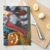 Rough Collie Dogs Pumpkin Halloween Grappig Theedoek (Quarter Fold)