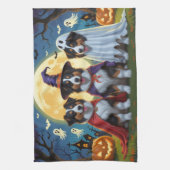 Rough Collie Dogs Pumpkin Halloween Grappig Theedoek (Verticaal)