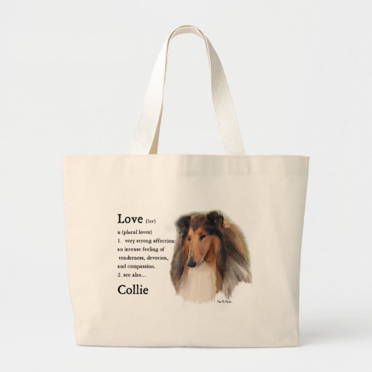 Rough Collie Gifts Grote Tote Bag (Voorkant)