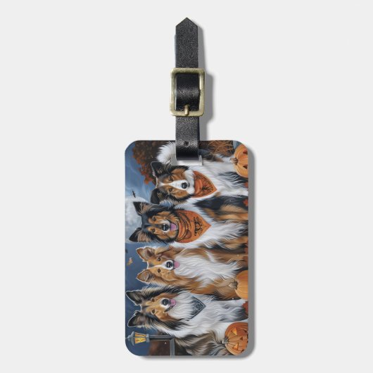Rough Collie Halloween Spooky Bagagelabel (Voorkant verticaal)