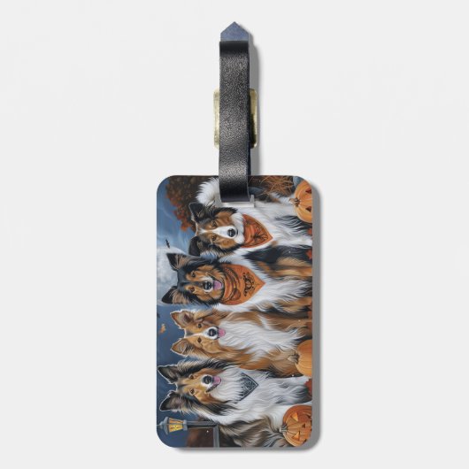 Rough Collie Halloween Spooky Bagagelabel (Achterkant verticaal)