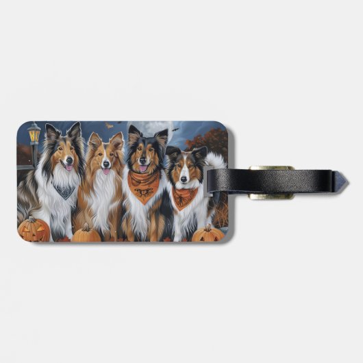 Rough Collie Halloween Spooky Bagagelabel (Achterkant horizontaal)