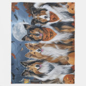 Rough Collie Halloween Spooky Fleece Deken (Voorkant)
