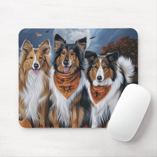 Rough Collie Halloween Spooky Muismat (Met muis)