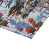 Rough Collie Hardlopen in Sneeuw Met Kerst Pet Snijplank (Hoek)