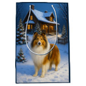 Rough Collie Holiday Medium Cadeauzakje (Voorkant)